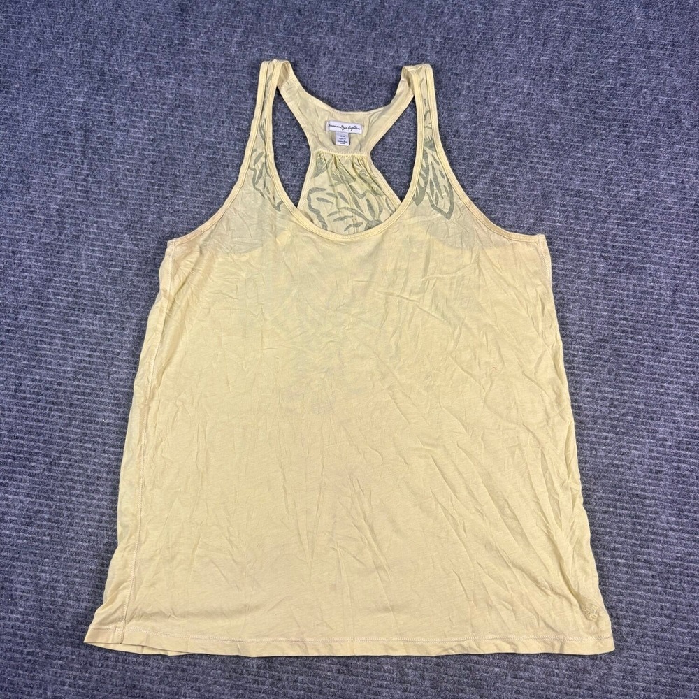 American Eagle Tank Top Womens Medium Yellow Excellent Racerback Burnout Back